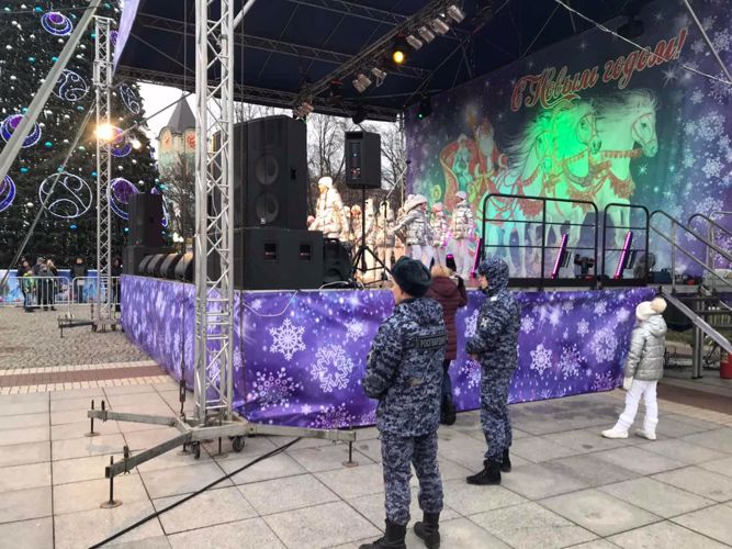 Росгвардейцы и полицейские обеспечили охрану общественного порядка во время новогодних гуляний в Калининграде 
