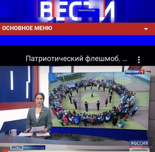 Телесюжет ГТРК "Калининград" патриотический флешмоб провели росгвардейцы для калининградских школьников