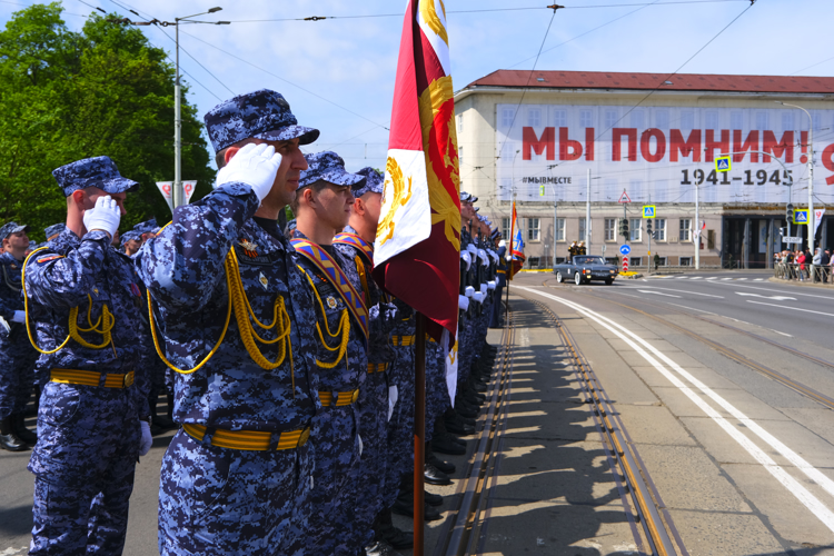 В Калининграде росгвардейцы приняли участие в генеральной репетиции Парада Победы