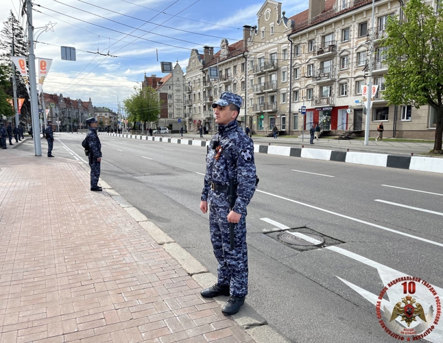 В Калининграде росгвардейцы обеспечивают безопасность при проведении праздничных мероприятий в День Победы